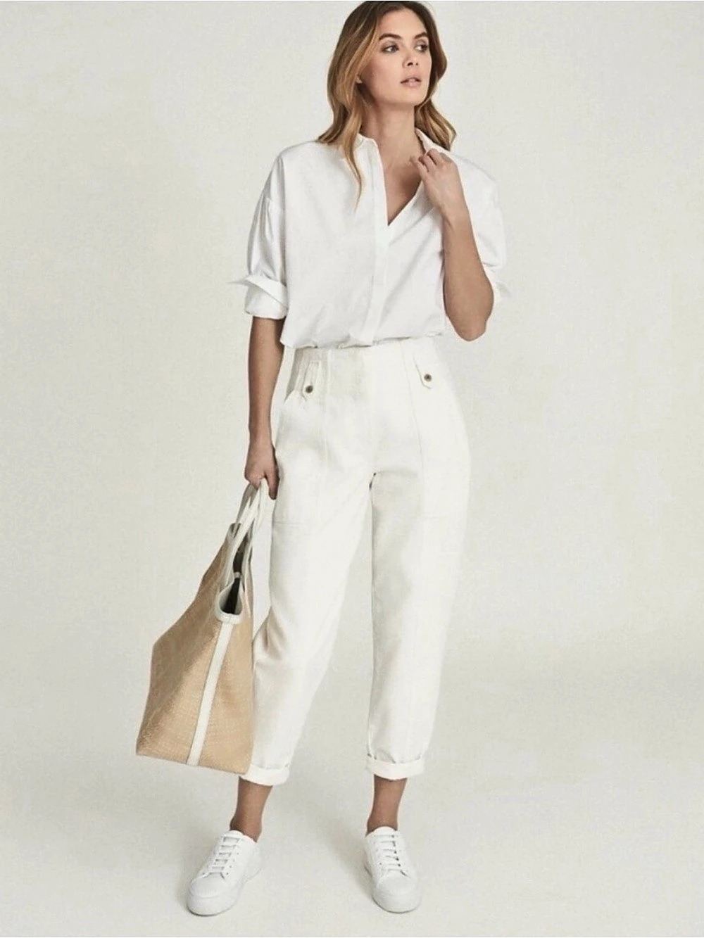 Reiss White Alana Pants US 6/ UK 10